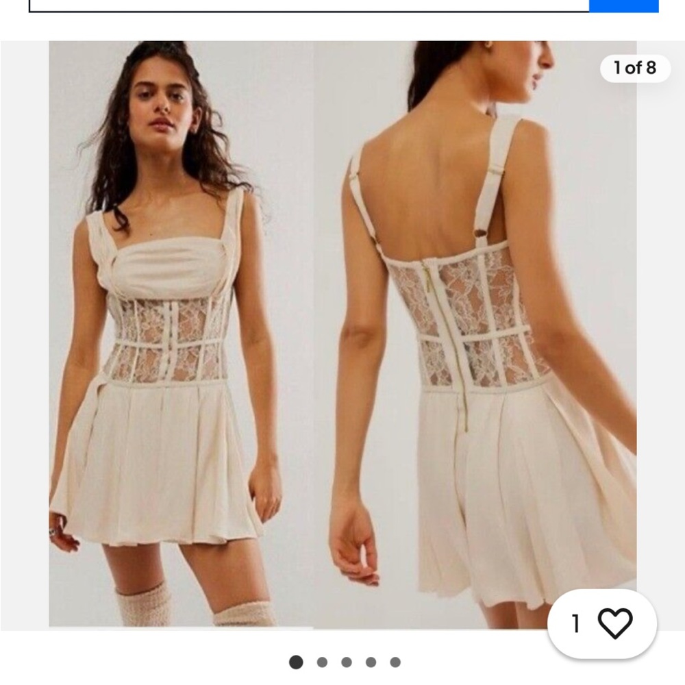 NWT Free People Odette Mini corset dress with lace